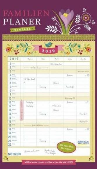 Familienplaner Vintage 2019