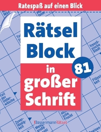 Rätselblock in großer Schrift. Bd.81