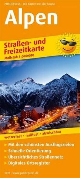 PUBLICPRESS Straßen- und Freizeitkarte Alpen