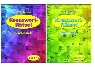 Kreuzworträtsel - in Großdruck - weisses Papier, 2 Hefte. Bd.12+13