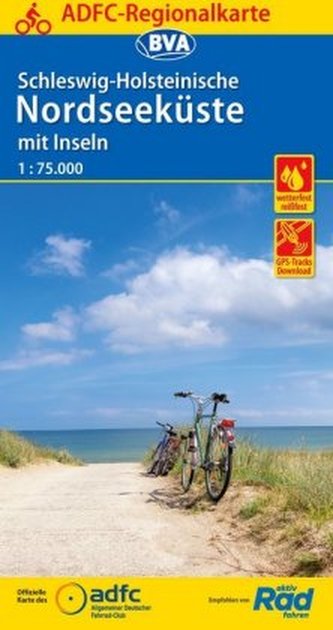 ADFC-Regionalkarte Schleswig-Holsteinische Nordseeküste mit Inseln 1:75.000, reiß- und wetterfest, GPS-Tracks Download