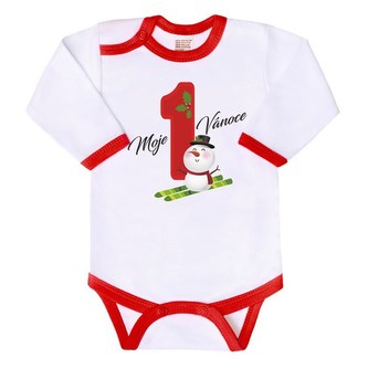 Body s potiskem New Baby Moje první Vánoce - velikost 56 (0-3m)