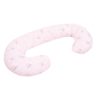 Univerzální kojící polštář ve tvaru C New Baby Králíčci růžový