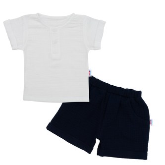 Kojenecká mušelínová soupravička New Baby Summer Nature Collection tmavě modrá - velikost 68 (4-6m)