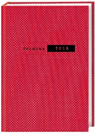 Terminer A6, Struktur rot - Kalender 2019 Terminer A6, Struktur rot - Kalender 2019
