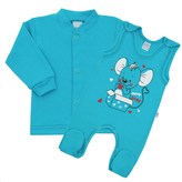 Kojenecká soupravička New Baby Mouse tyrkysová - velikost 80 (9-12m)