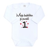 Body s potiskem New Baby Moje babička je prostě jednička - velikost 62 (3-6m)