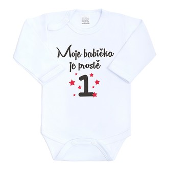 Body s potiskem New Baby Moje babička je prostě jednička - velikost 62 (3-6m)