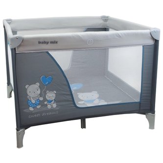 Dětská skládací ohrádka Baby Mix 106x106 medvědi blue-grey