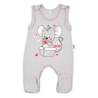 Kojenecké dupačky New Baby Mouse šedé - velikost 68 (4-6m)