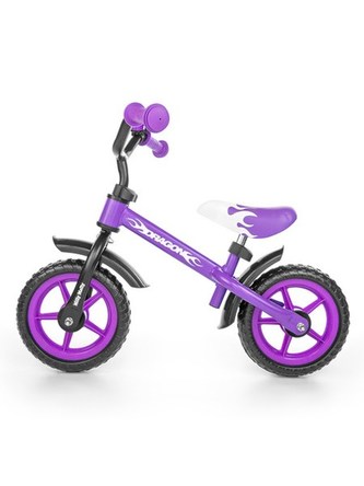 Dětské odrážedlo kolo Milly Mally Dragon s brzdou purple
