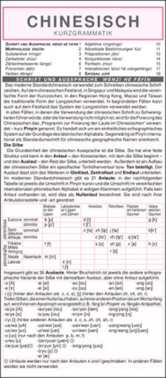 Chinesisch - Kurzgrammatik. Die komplette Grammatik anschaulich und verständlich dargestellt