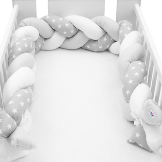 Ochranný mantinel do postýlky cop New Baby Hvězdičky šedo-bílý Ochranný mantinel do postýlky cop New Baby Hvězdičky šedo-bílý