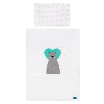 2-dílné ložní povlečení Belisima Bear in love 90/120 tyrkysové