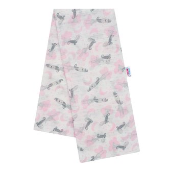 Bavlněná plena s potiskem New Baby bílá koníci