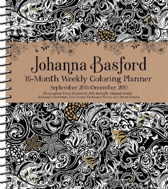 Johanna Basford 2018-2019 16-Month Coloring Weekly Planner Calendar