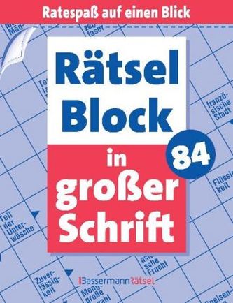 Rätselblock in großer Schrift. Bd.84