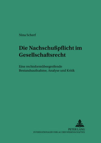 Die Nachschußpflicht im Gesellschaftsrecht