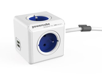 Zásuvka POWERCUBE EXTENDED USB s kabelem 1.5m BLUE