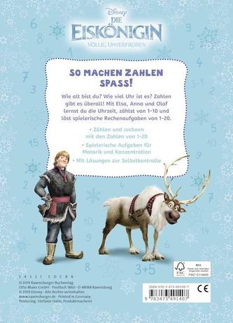 Disney Die Eiskönigin Mein Schulstartblock: Zählen und Rechnen