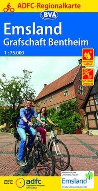 ADFC-Regionalkarte Emsland Grafschaft Bentheim mit Tagestouren-Vorschlägen 1:75.000