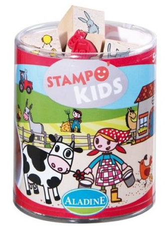 Aladine StampoKids dřevěná razítka - Myška Lily na farmě