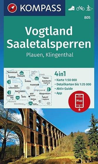Vogtland, Saaletalsperren, Plauen, Klingenthal 1:50 000