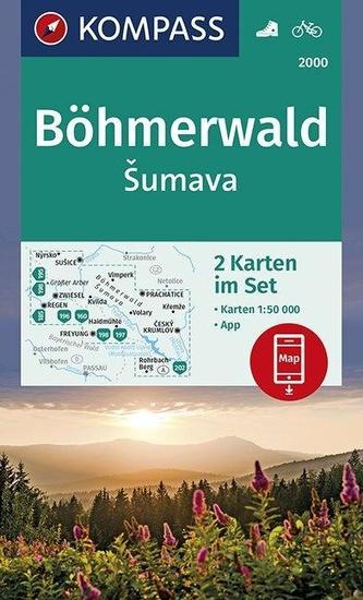Böhmerwald, Šumava 1:50 000 / sada 2 turistických map KOMPASS 2000