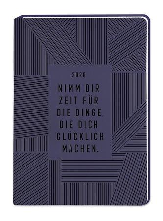 Terminplaner Lederlook A6 Aubergine 2020