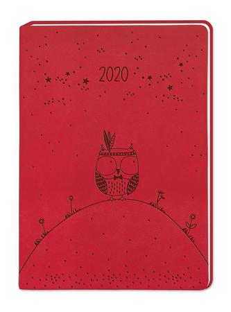 Terminplaner Lederlook A6 Rot 2020