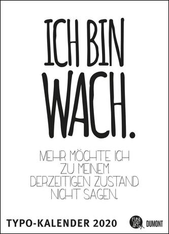 Sprüche-Kalender 2020 - Typo-Kalender von FUNI SMART ART - Poster-Format 49,5 x 68,5 cm