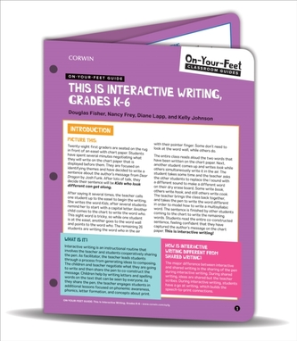 On-Your-Feet Guide: This Is Interactive Writing, Grades K-6 On-Your-Feet Guide: This Is Interactive Writing, Grades K-6