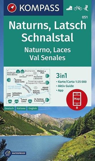 Naturns, Latsch, Schnalstal, Naturno, Laces, Val Senales 1:25 000