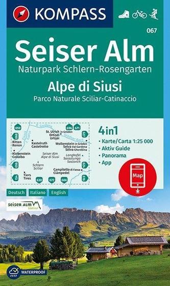 Seiser Alm, Naturpark Schlern-Rosengarten, Alpe di Siusi 1:25 000