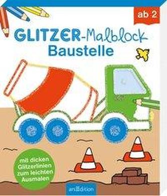 Glitzer-Malblock Baustelle