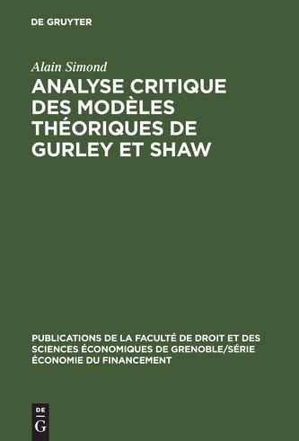 Analyse critique des modèles théoriques de Gurley et Shaw