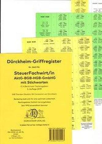SteuerFachwirt/in - Wirtschaftsgesetze (BGB-HGB-GmbHG) Dürckheim-Register Nr. 2443 mit Stichworten