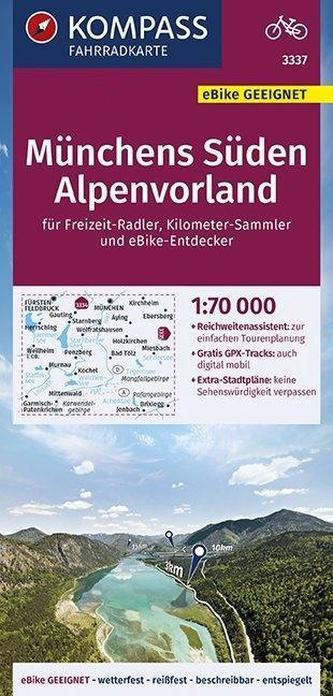 KOMPASS Fahrradkarte Münchens Süden, Alpenvorland 1:70.000, FK 3337