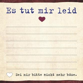 Was ich an dir liebe: Es tut mir leid - Klebezettel