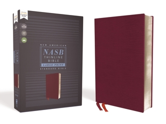 NASB, Thinline Bible, Large Print, Bonded Leather, Burgundy, Red Letter Edition, 1995 Text, Comfort Print