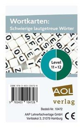 Wortkarten: Schwierige lautgetreue Wörter