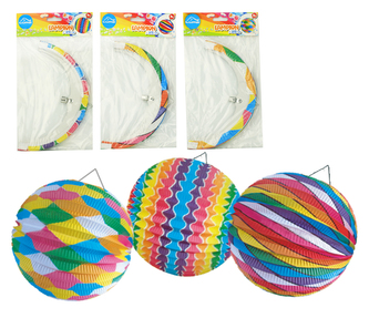 Lampion 25cm kulatý, mix LUMA