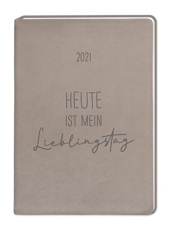 Terminplaner Lederlook A6 Taupe 2021