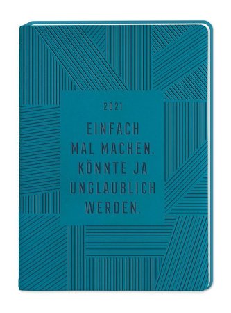 Terminplaner Lederlook A6 Petrol 2021