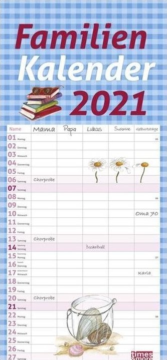 times & more Schaffner Familienplaner - Kalender 2021