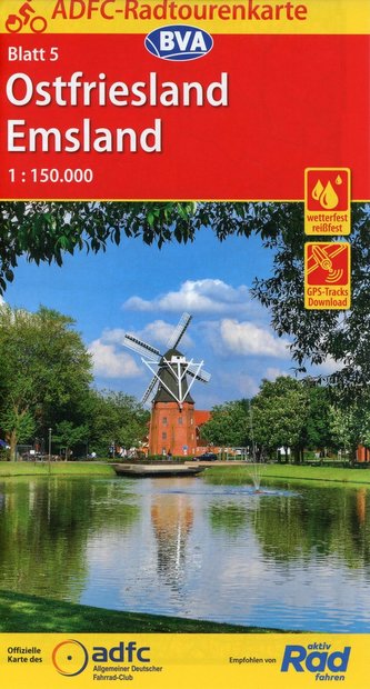 ADFC-Radtourenkarte 5 Ostfriesland / Emsland 1:150.000