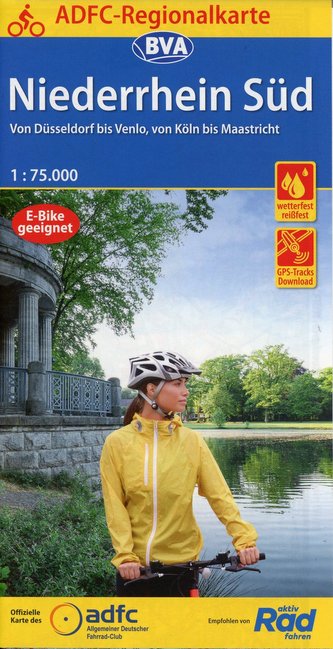 ADFC-Regionalkarte Niederrhein Süd 1:75.000, reiß- und wetterfest, GPS-Tracks Download