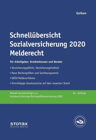 Schnellübersicht Sozialversicherung 2020 Melderecht