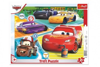 Puzzle deskové Auta 3/Cars 3/Dobrý tým 37x29cm 25 dílků ve fólii