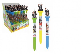 Propiska 19cm Krtek 3v1 s razítkem s bublifukem 3 barvy